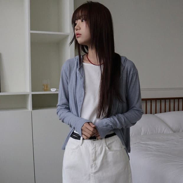 헤인트 린넨 후디 가디건 그레이