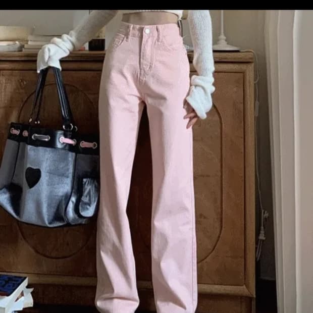 딸기우유 연핑크 바지