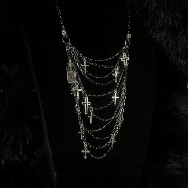 Layering cross custom necklaece
