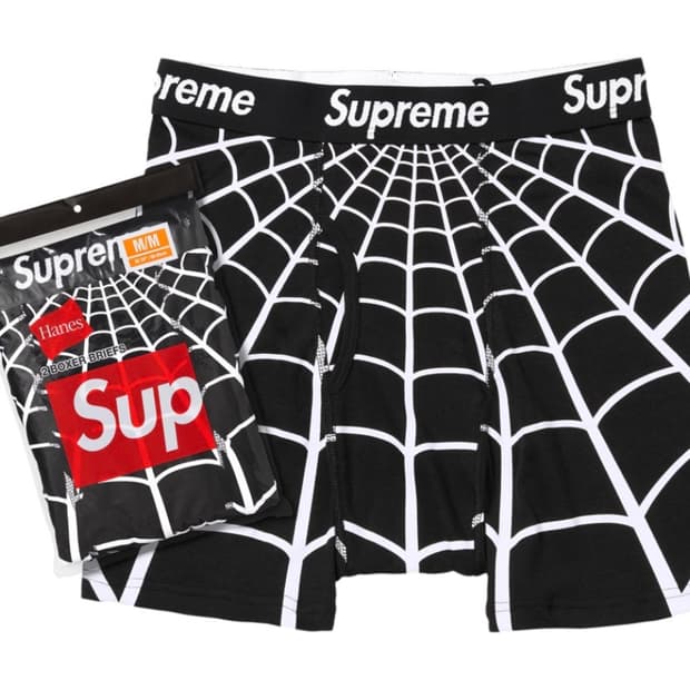 슈프림 x 헤인즈 스파이더맨 박서 브리프 블랙 (2개입)