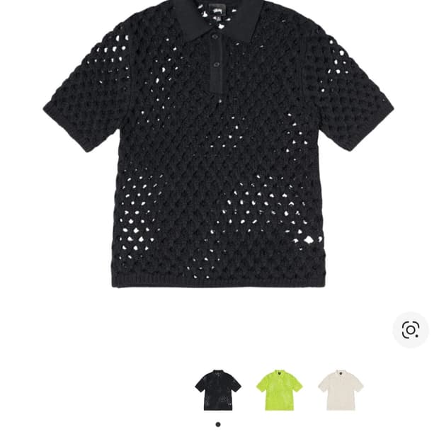 스투시 빅 메쉬 폴로 스웨터 L
