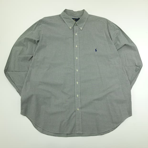 CN784 2XB 폴로 랄프로렌 그린 스몰타탄체크 긴팔 셔츠 남방