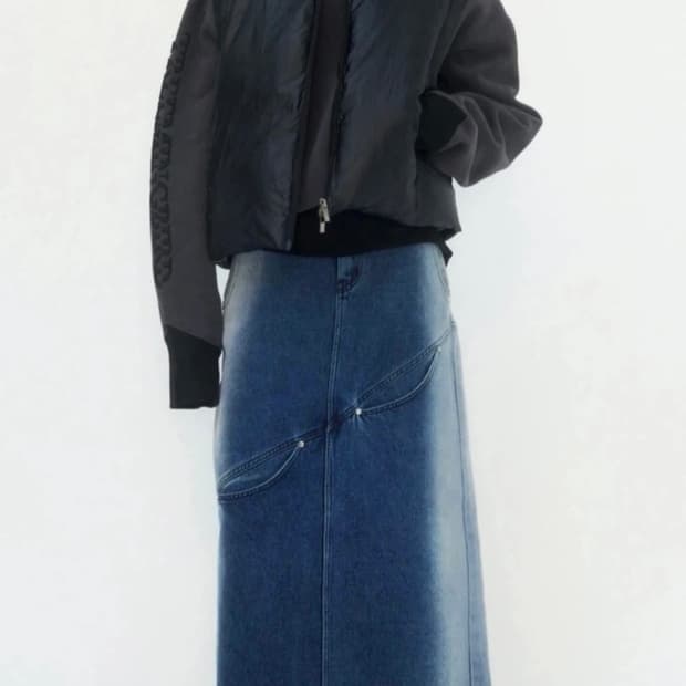 트리밍버드 크롭 패딩