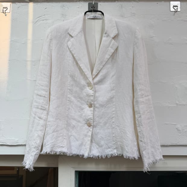 Stefania carrera 이태리 린넨 블레이저 화이트 42