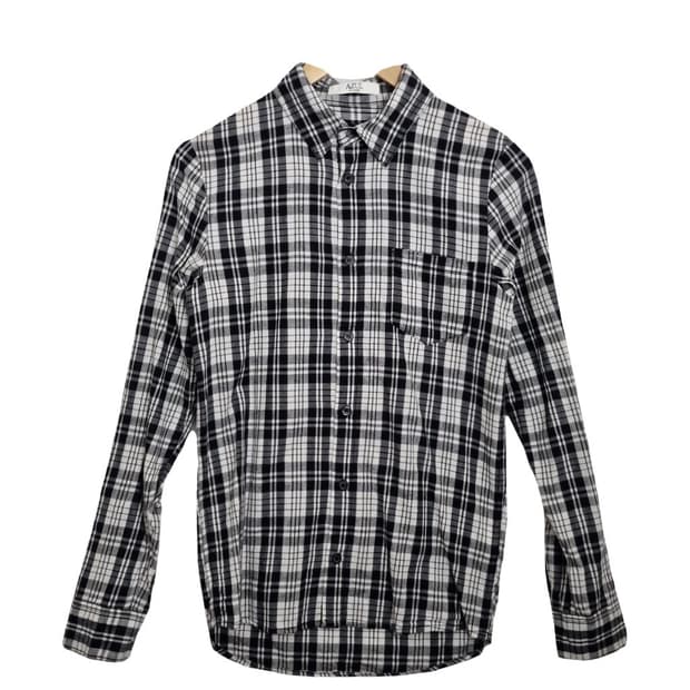 AZUL BY MOUSSY 블랙 체크 슬림핏 셔츠 