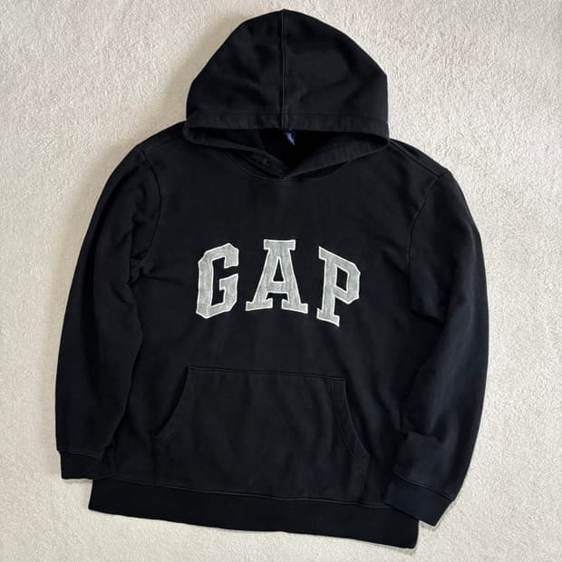 갭 GAP 블랙 빅로고 후드티