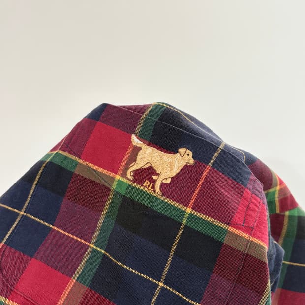 Polo 폴로 랄프로렌 도그자수 레드체크 패턴 셔츠