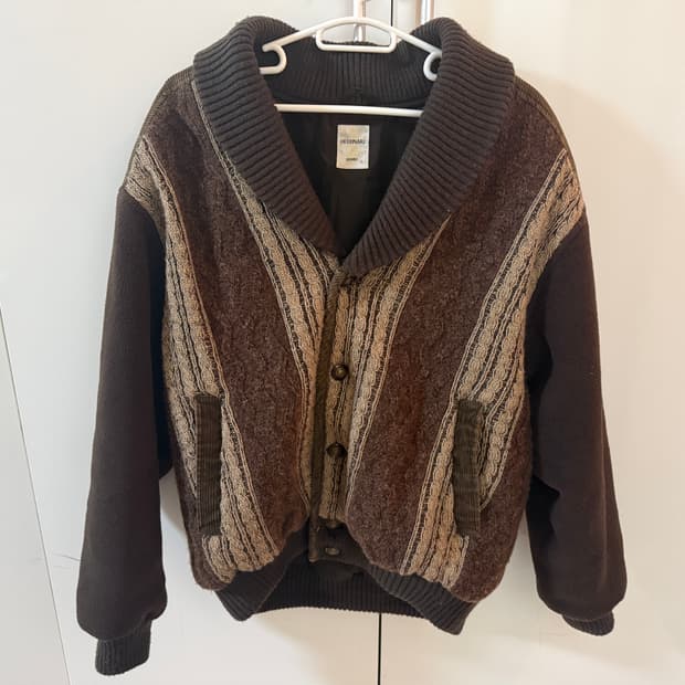 일본 빈티지 브라운 니트 가디건