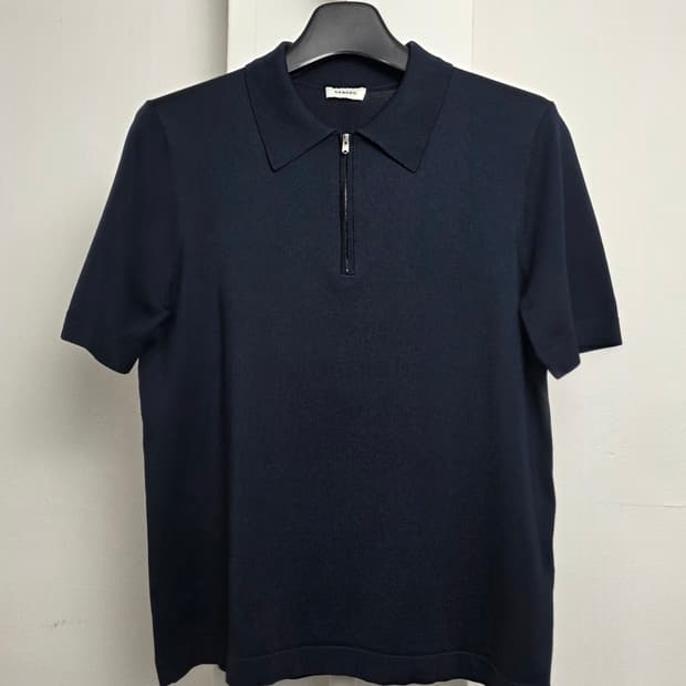 산드로옴므 반집업 카라 니트 반팔(M)