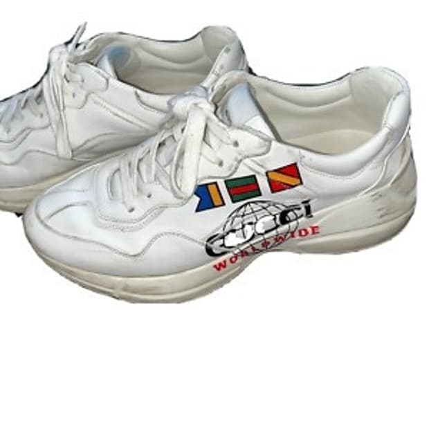 [정품] 구찌 라이톤 화이트 아트워크 스니커즈 275 화이트