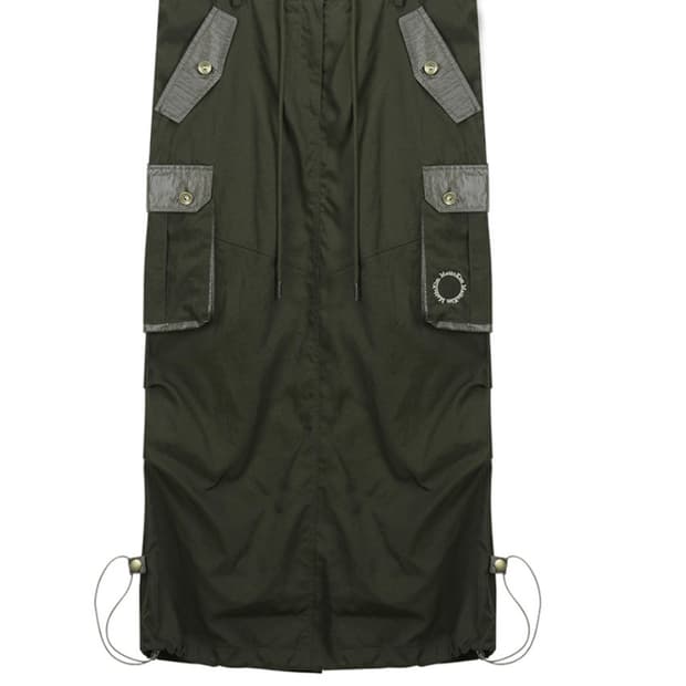 마뗑킴 CARGO MAXI SKIRT IN KHAKI