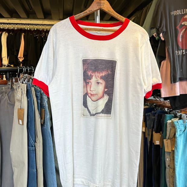 80-90s 50/50 프린팅 링거 티셔츠 made in usa