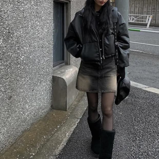 애니원모어 골디 틴워싱 미니 스커트 m