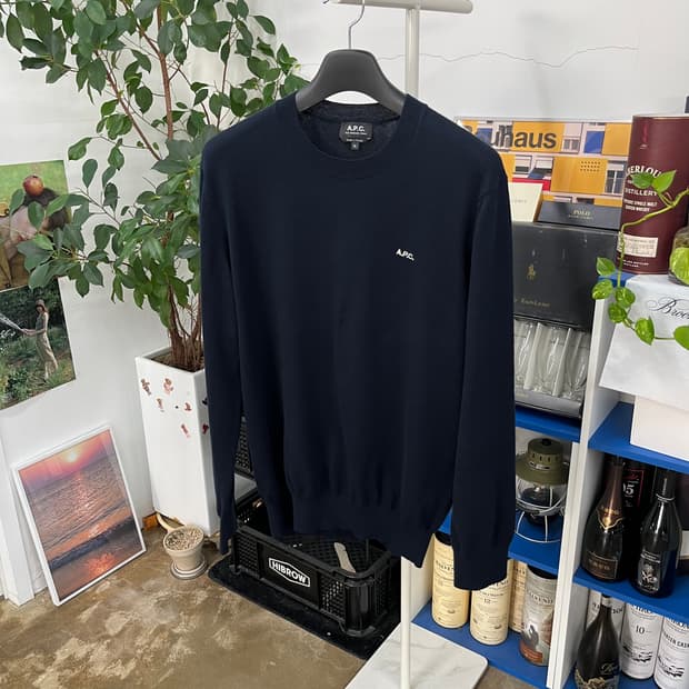 아페쎄 코튼 크루넥 니트 XL