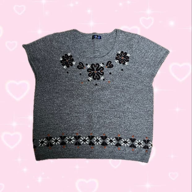 에스닉 반팔 니트 