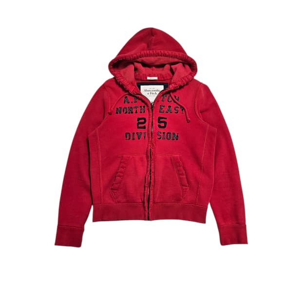 아베크롬비 머슬핏 후드 집업 레드