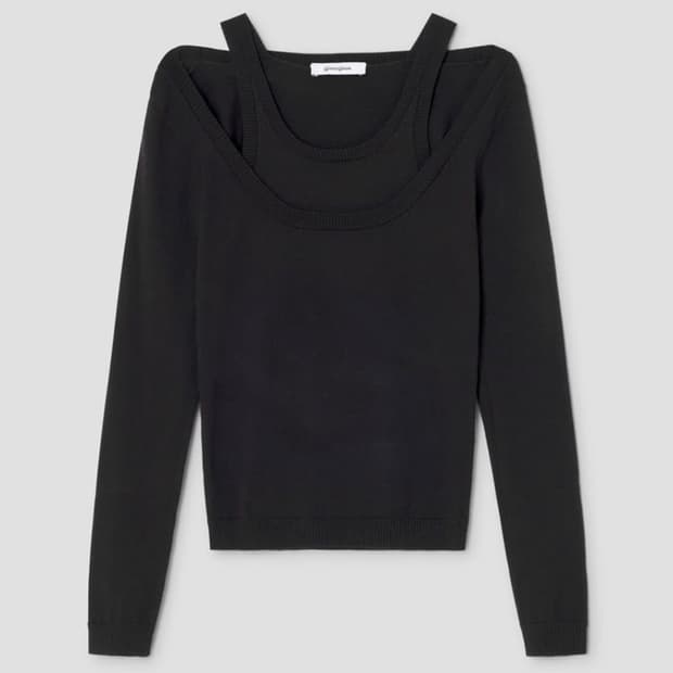 gimaguas  컷아웃 니트 긴팔 그레이