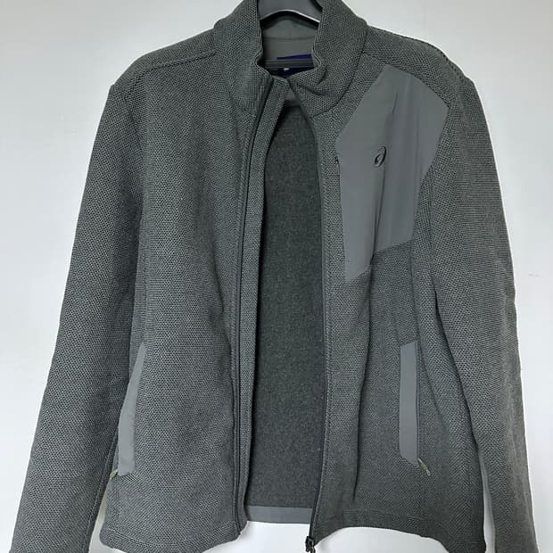 아식스 남성 니트 집업 자켓