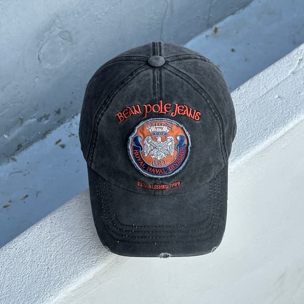 [M-L] 빈폴진스 패치 블랙데님 볼캡 모자