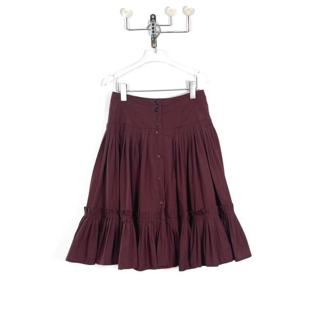빈티지 핀턱 버튼 스커트