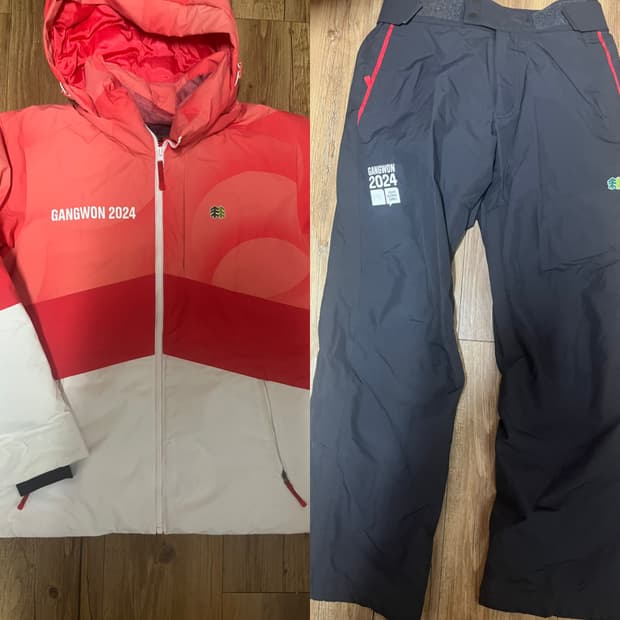 코오롱 강원유스 동계올림픽 여성 스키복 세트 보드복 자켓 바지 노스페이스