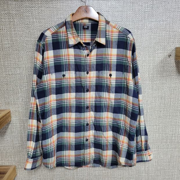 L 100사이즈 유니클로 플란넬 셔츠 아메카지 