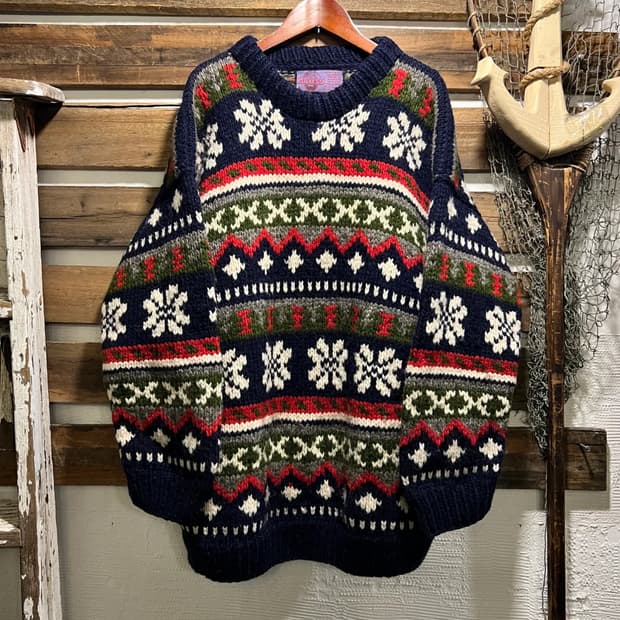 [M]90's 핸드메이드 에콰드로 울 스웨터