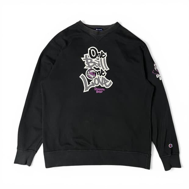 챔피온 블랙 바스켓볼 로고 맨투맨