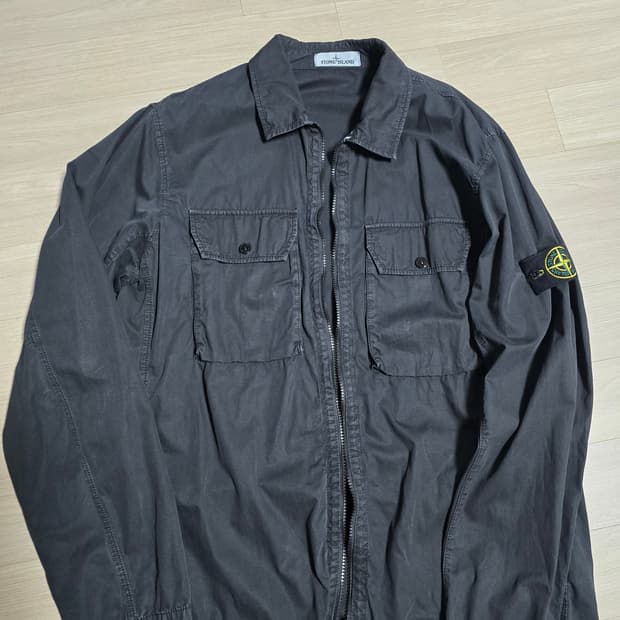 스톤아일랜드 21FW 올드이펙트 오버셔츠 블랙 XXL