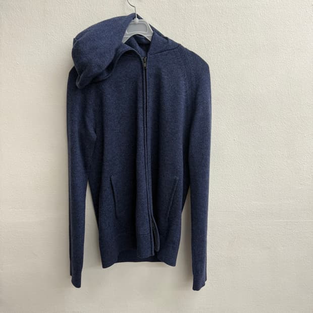 띠어리 네이비 투웨이 울 니트 후드집업 Xs