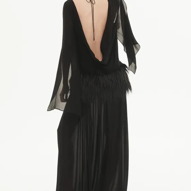 ZARA STUDIO 블랙 백리스 롱드레스