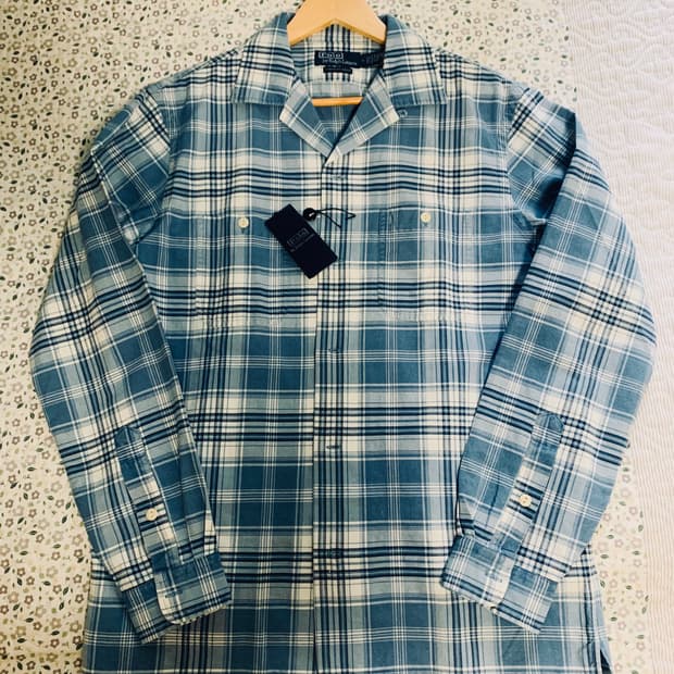 [M] 폴로 랄프로렌 클래식핏 인디고 플래드 캠프 셔츠