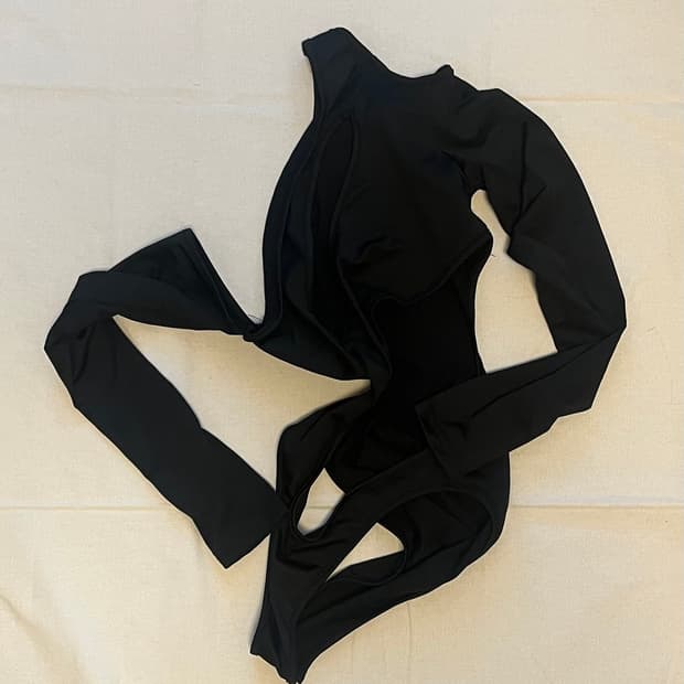 black cutout bodysuit