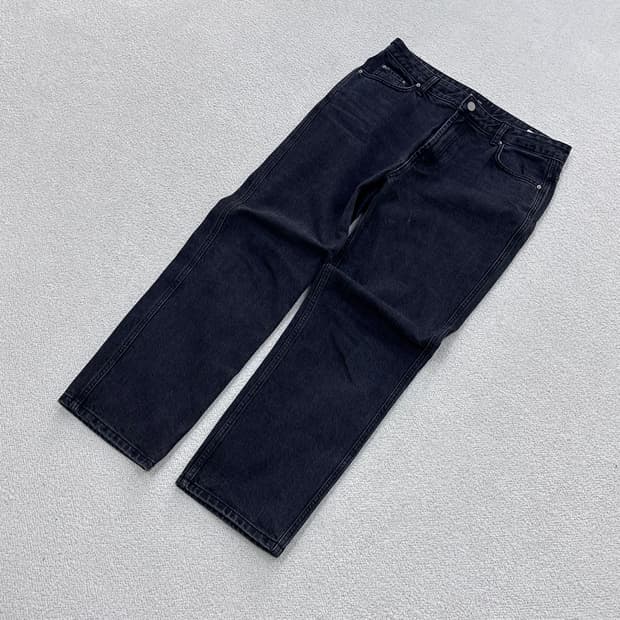 L ORR 블랙 와이드 데님 팬츠 0326E