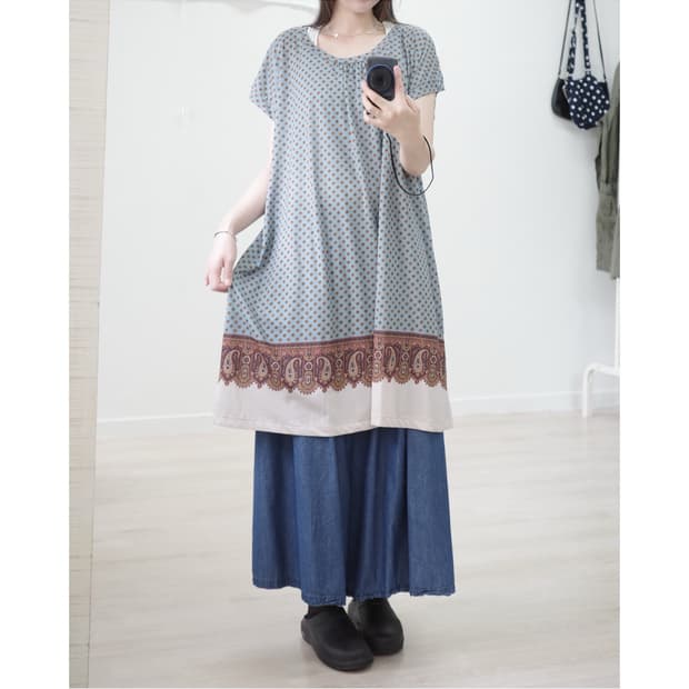 수나오쿠와하라 Sunao kuwahara mint dot one-piec