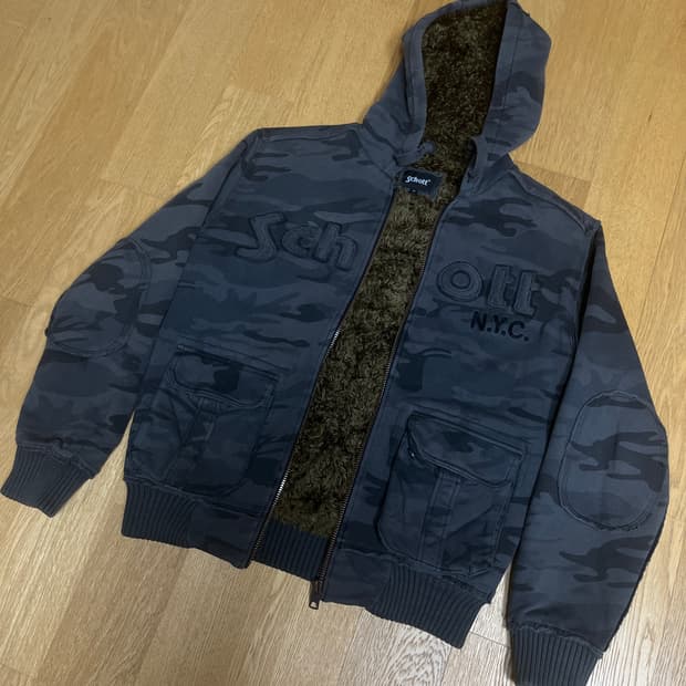 Schott 밀리터리 후드 집업 