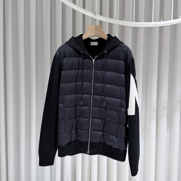 XXL / 몽클레어 맥시 M로고 블랙 니트패딩