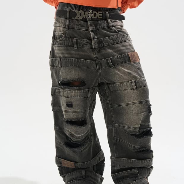 Washed Grey Baggy Jeans