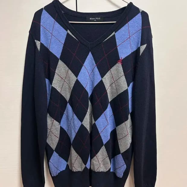 빈폴 아가일 브이넥 니트 95