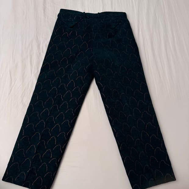 사스콰치패브릭스 슈미센 자수 자카드 와이드 슬랙스