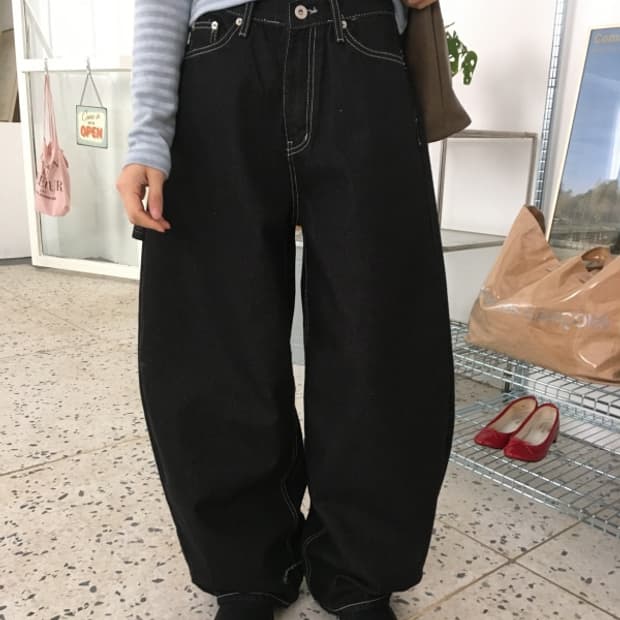 Mandarine Tree 하트별 자수 바지