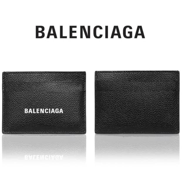 [정품] BALENCIAGA 발렌시아가 로고프린팅 카프스킨레더 카드지갑