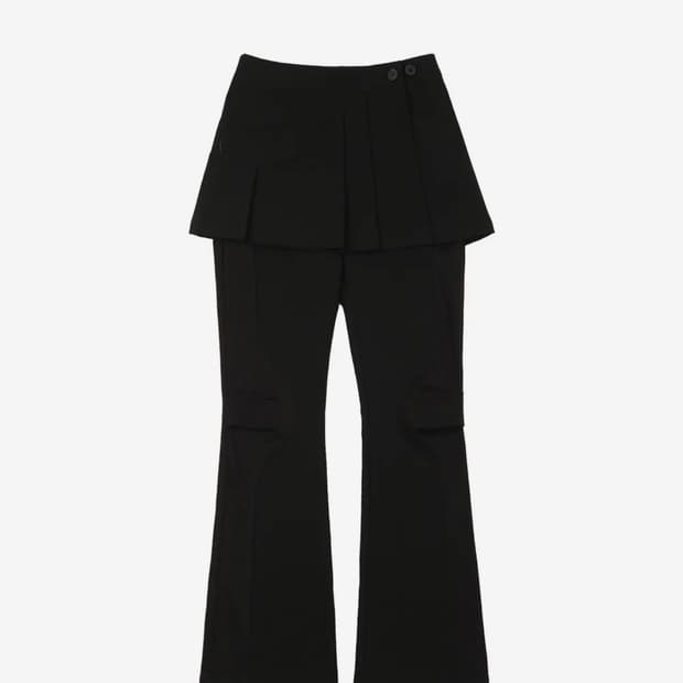 오호스 투웨이 플리츠 스커트 팬츠 블랙 1사이즈