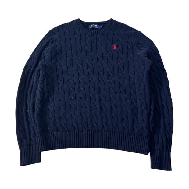 95 폴로랄프로렌 네이비 꽈배기 니트