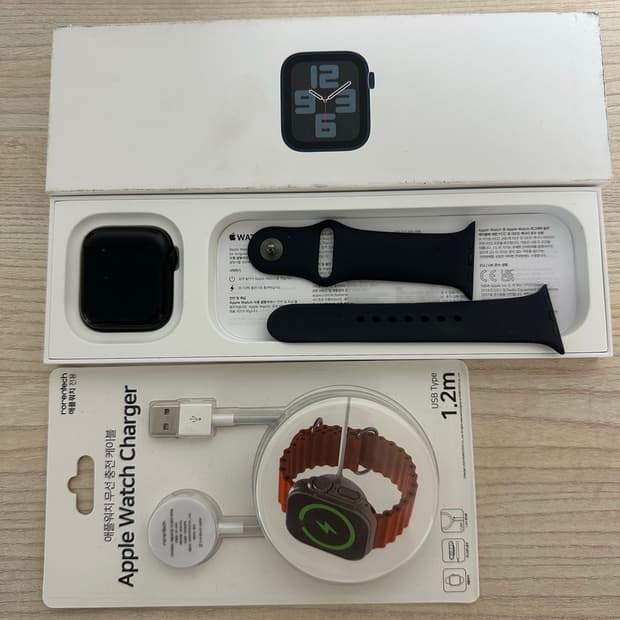 [배터리96%/급처] 애플워치 SE2 44mm 미드나이트 GPS 풀구성