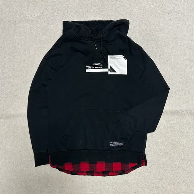 라이프워크 W 빅로고 레이어드 후드