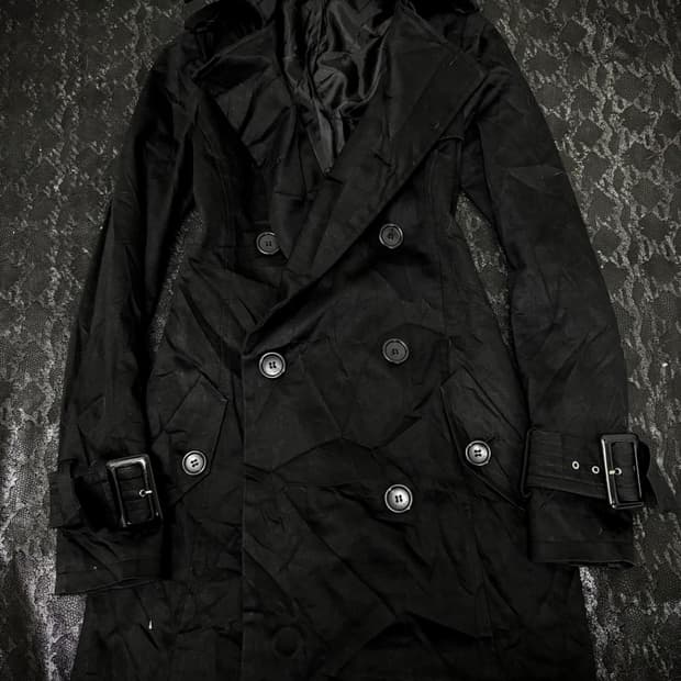 EGOIST Y2K Chic Mood Black Long Coat