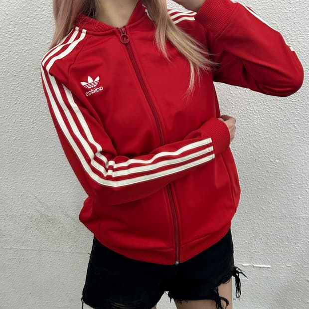 아디다스 화이트라인 레드 트랙탑 L