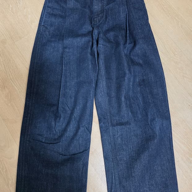 벨리에 와이드핏 원턱 데님 팬츠 M