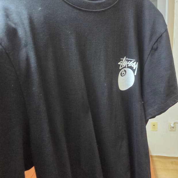 스투시 피그먼트 8볼 반팔 검은색